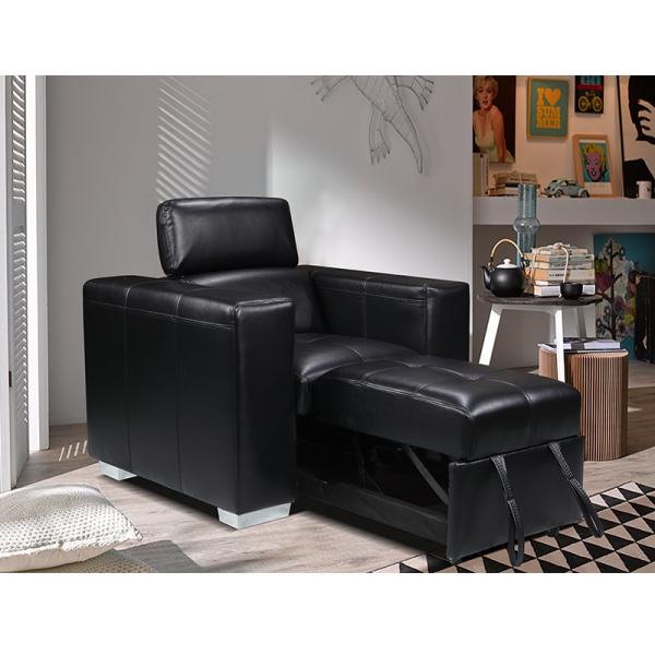 CARA 3+1 Sofa Bed Recliner Sofa Air Leather Luxury Black Convertible Folding Chair Sleeper  Seat Sofa Bed