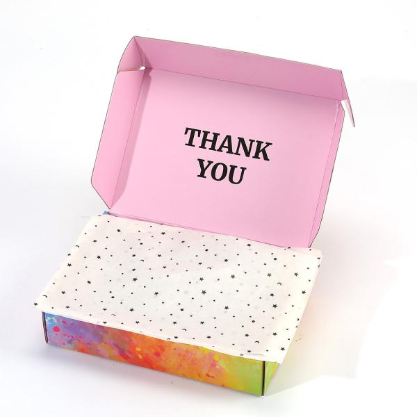 Custom Logo Printed Corrugated Mailer Boxes for Gift Packaging and Shredded Paper