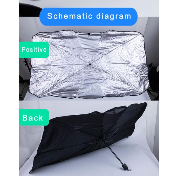 Steel Frame Customized Logo Car Windshield Sunshade Umbrella UV Protect Foldable