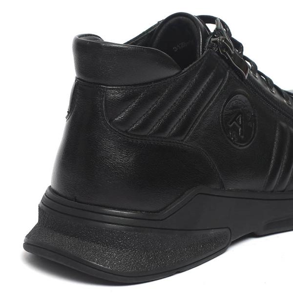 Black Lace Up Anti Slippery Mens Leather Casual Boots