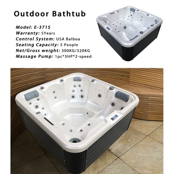 Белый акриловый уголок для 5 человек с светодиодным освещением гидротерапия горячая ванна E-371S