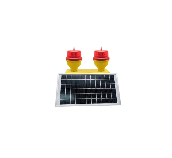 FAA Double LED Aircraft Warning Light with Steady Burning and Solar Powered for Aviation Obstruction