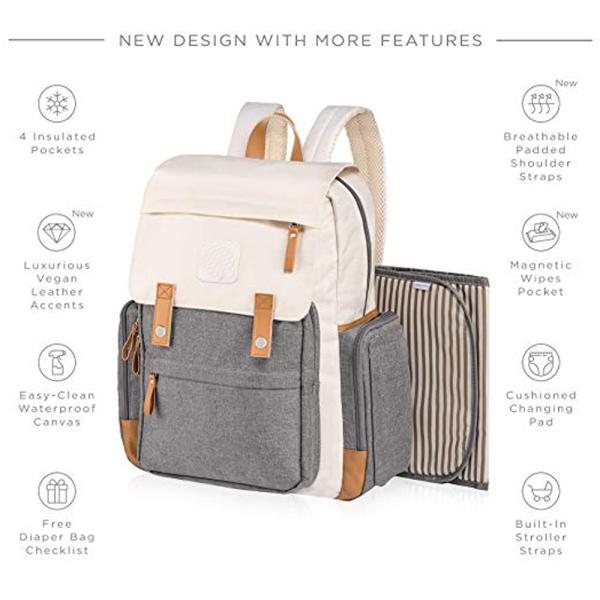 Canvas Baby Diaper Backpack Large Capacity 40l For Mom