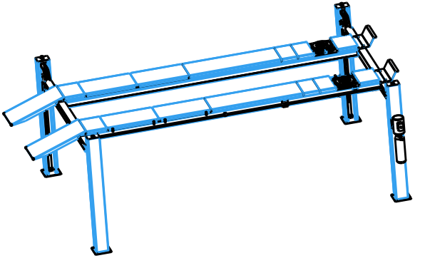 4 Post Wheel Alignment Lift Rack Manual Lock Lift Height 1900mm