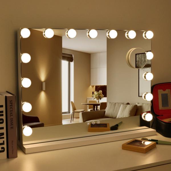 Personal Beauty Makeup Mirror with Dimmable Smart Music and Hollywood Vanity Lights
