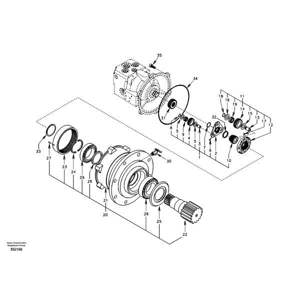 Коробка передач уменьшения качания экскаватора ВОЭ14529547 СА8230-24760 используемая для Вольво ЭК55
