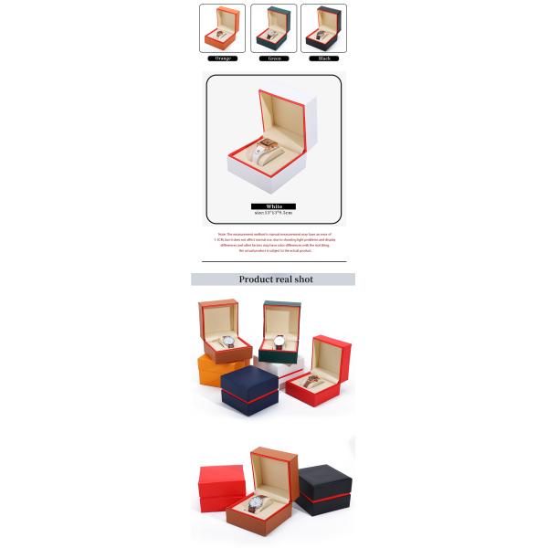 Soft Handy Stylish PU Leather Watch Packaging Box Red Edge Storage Case for Gift