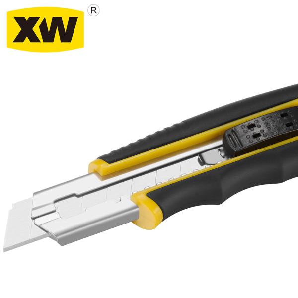Double Color Overmolded Heavy Duty Snap Off Knife Auto Load And  Auto Lock Knife SX1800