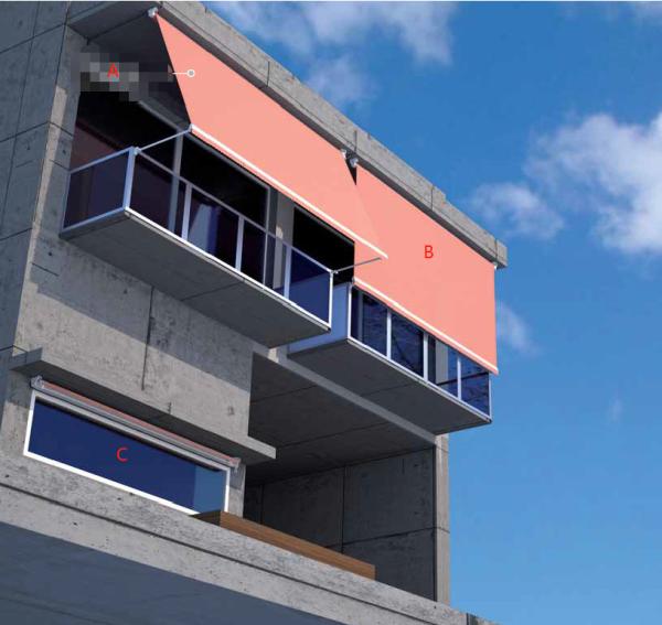 Outdoor Motorized Window Sunshade Drop Arm Retractable Awnings