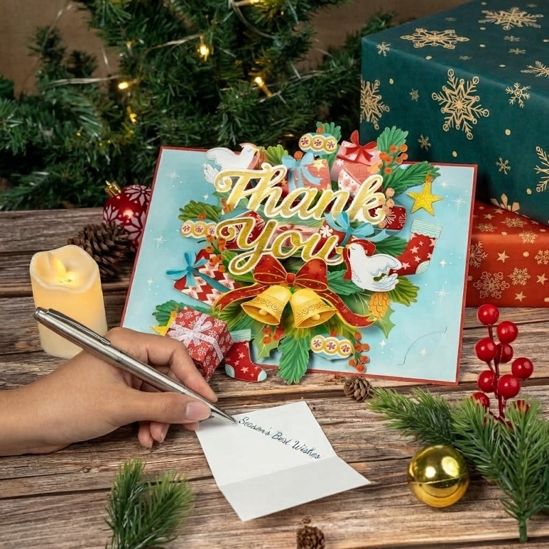 Pop Up Christmas Cards With Envelopes And 3D Holiday Designs