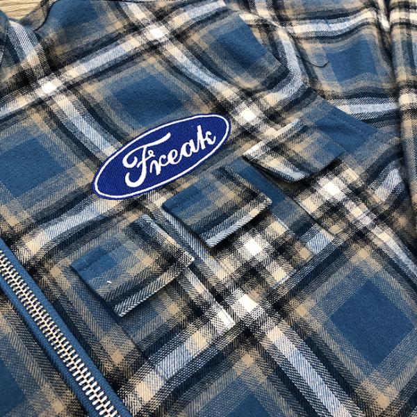 Custom Winter Embroidered Logo Plaid Shirts Zip Up Polo Shirt Oversized Long Sleeve Flannel Shirts For Men