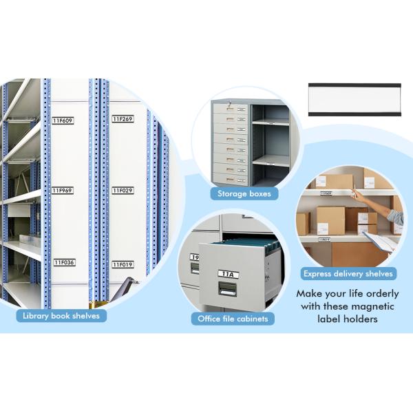Détecteurs d'étiquettes à profilé magnétique en C pour rayonnages et étagères métalliques