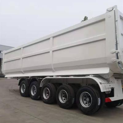 Heavy Duty 5 Axles Rear Dump Semi Trailer For Road Construction