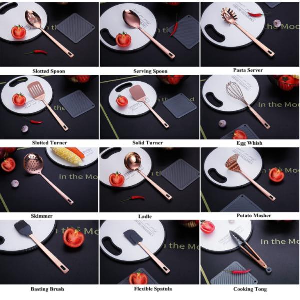 Rosegold Stainless Steel Kitchen Tool Set Phthalatefree Cadmiumfree