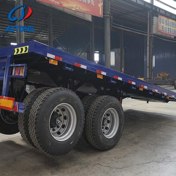 30-50 Ton 2-Axle Steel Flatbed Semi Trailer for Heavy Machinery