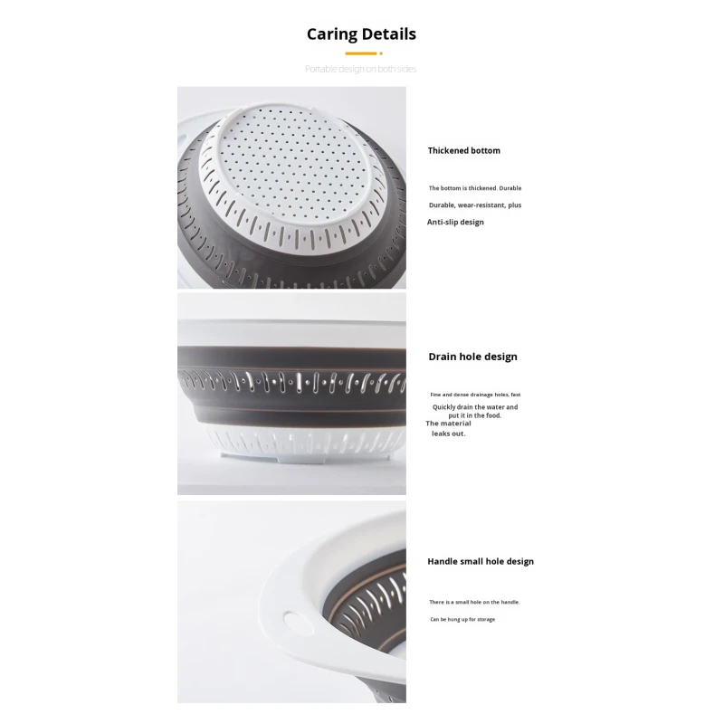Wholesale Folding Eco-friendly Reusable Vegetable Plastic Drain Basket Simple Style Storage for Home Kitchen Use