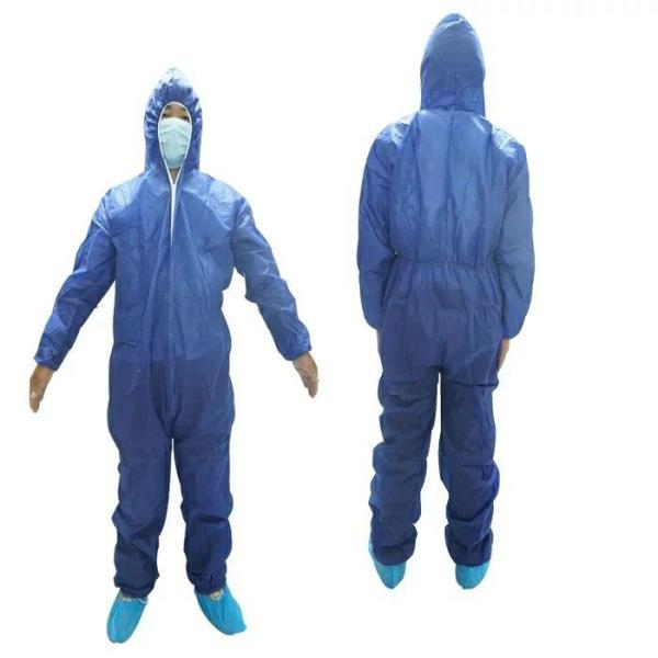 Non Irritating Disposable Protective Suit , Lightweight Disposable Coveralls