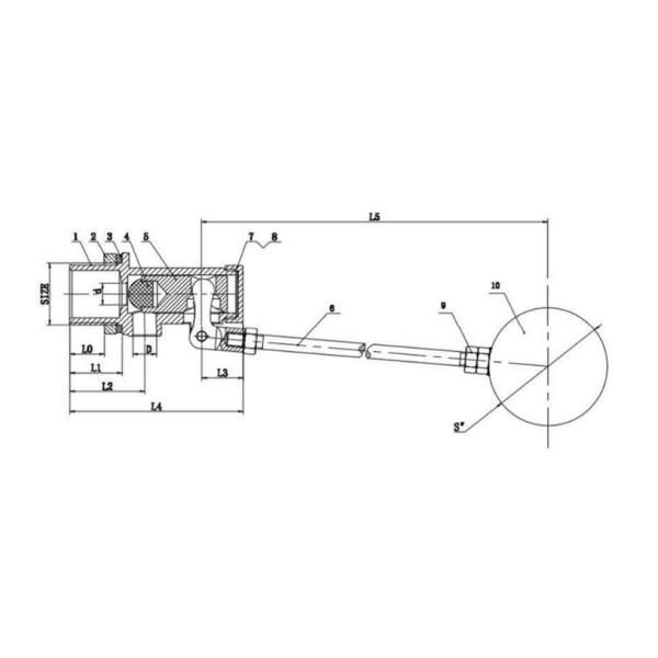 Номинальное давление Pn1.6MPa DN15-DN100 En 1254 Standard Ballcock Ss Плавучий клапан для резервуара с водой