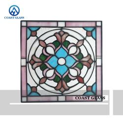 Building Decoration Mosaic Glass Panels Window Art with Metal Frame