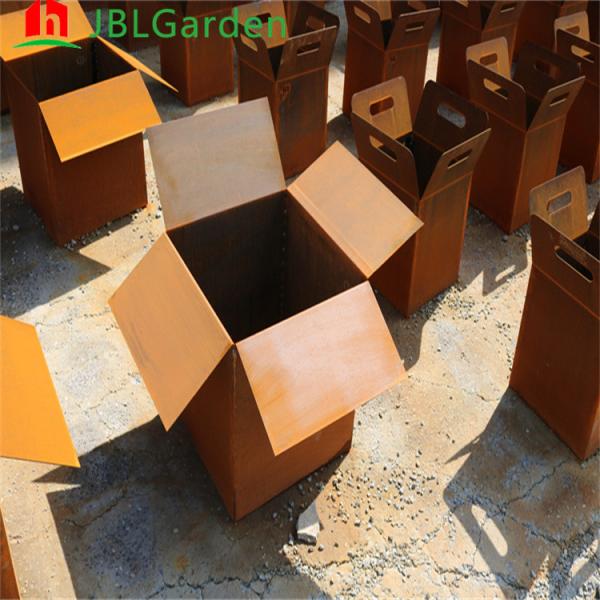 1500*500*600mm Vaso de flores para jardim exterior Ornamentos metálicos Corten aço Rectangular Vaso de plantação
