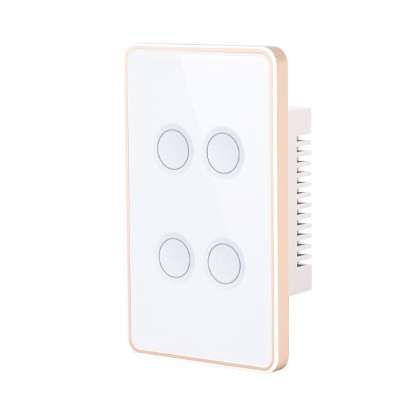 Tuya For Google&Alexa Smart Home Wall Touch Wireless Switch 1/2/3/4 Gang Zigbee Switches Concave Glass