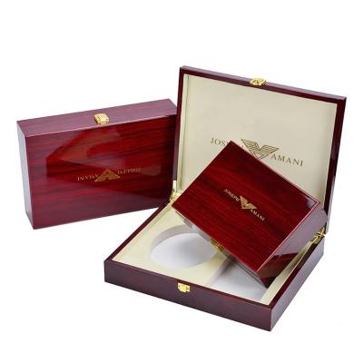 High Gloss Piano Paint Custom Wooden Gift Boxes With Custom Laser Logo