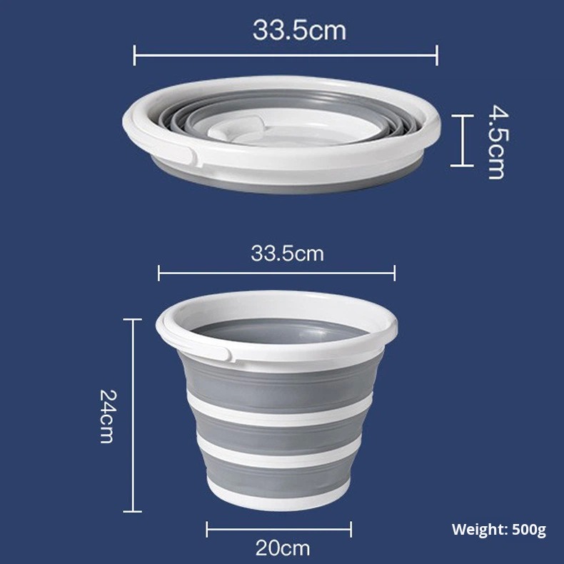 Plastic Collapsible Large Capacity Bucket Portable Square Shape Retractable Folding Bucket with Towel for Home Outdoor