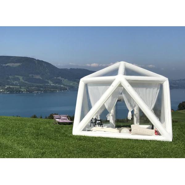 Starry Night Airtight Polygon Camping Tent Inflatable Bubble Hotel Dispense With Permanent Electricity Blower