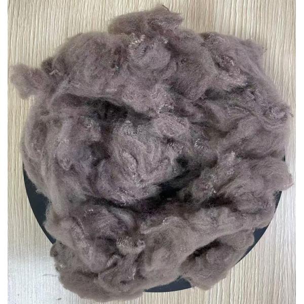 Semi-dull Luster Recycled Polyester Staple Fiber 5D 32mm Camel