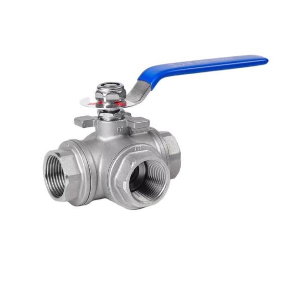 1/2-4 Three Way Stainless Steel Floating Ball Valve T Type