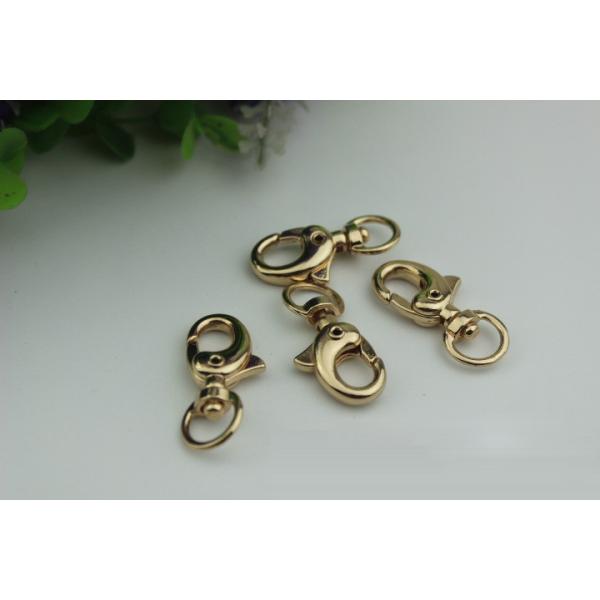 Round shape bottom zinc alloy light gold metal lobster claw snap hook for handbag