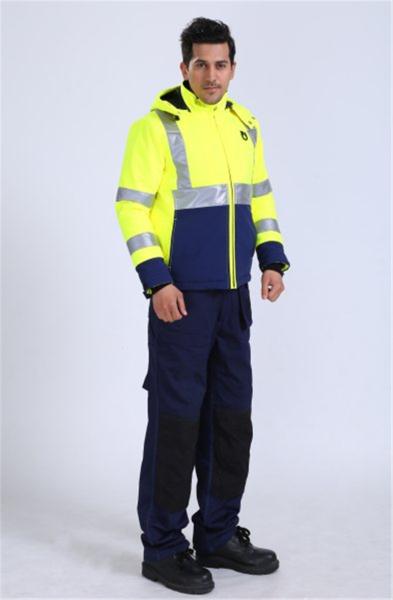 Hi Vis Orange/ Yellow Winter Work Jacket , OEM Cold Weather Fleece Jacket