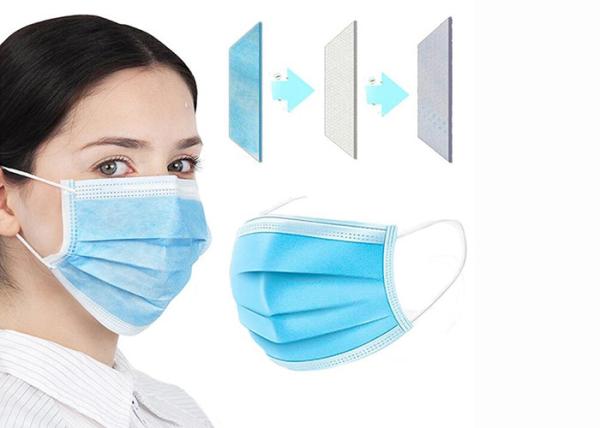 Low Breathing Resistance Sterile Face Mask Non - Irritating Adjustable Nose Piece
