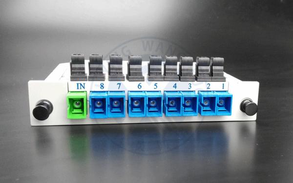 1x8 Cores Fiber Optic Splitter PLC SM  Card Insertion Type