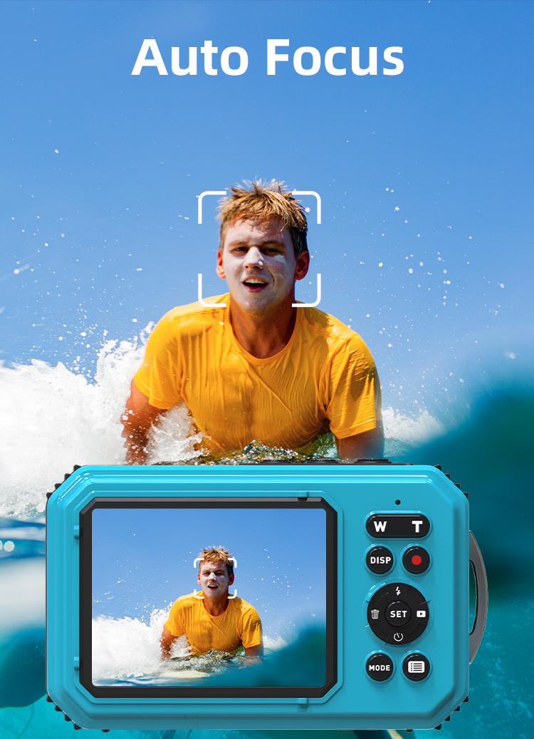 Vintage 4K 56MP 16X Zoom Dual Screen Waterproof Digital Camera With Anti Shake  LED Light and Auto Focus for Swimming and Diving