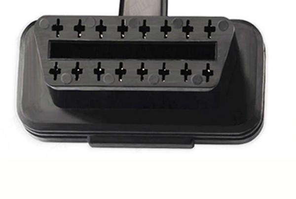 Double Angle16 Pin Male To Female OBD II Extension flat Cable