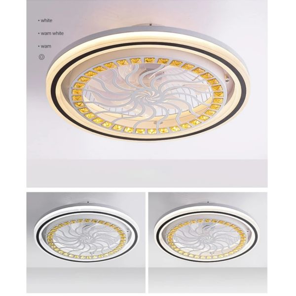 Restaurant Nordic Living Room Bedroom Ceiling Light 220V 110V Led Electric Fan Light (WH-CLL-68)