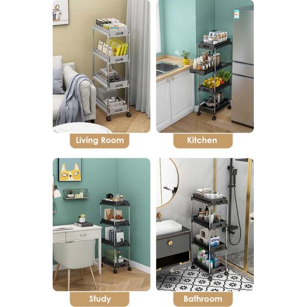 5 Tiers Freestanding Kitchen Rack , Kitchen Storage Cart For Vegetable ODM