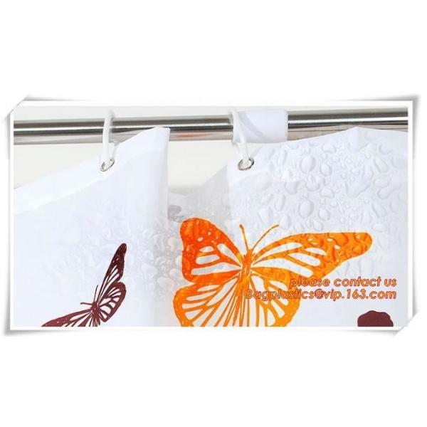 Mould Proof Waterproof white and black trellis design pvc custom bath curtain printed shower curtain, High quality Polye