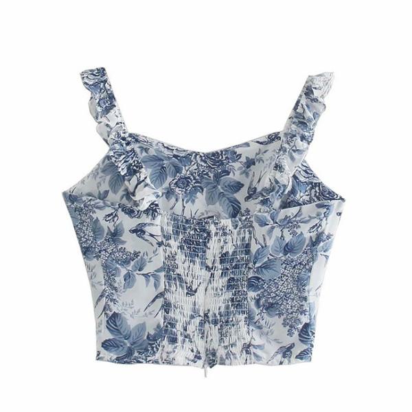 Верхняя часть урожая поплина хлопка верхних частей танка винтажных женщин S-5XL безрукавная флористическая
