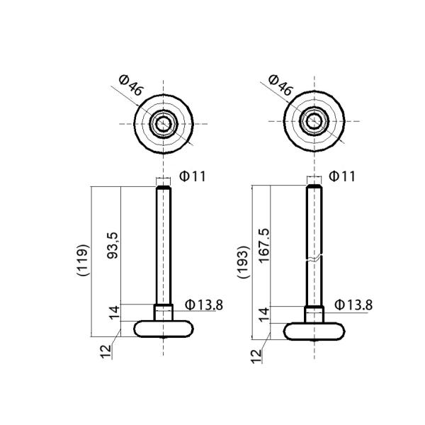 Short / Long Nylon Garage Door Rollers 119mm 193mm Length