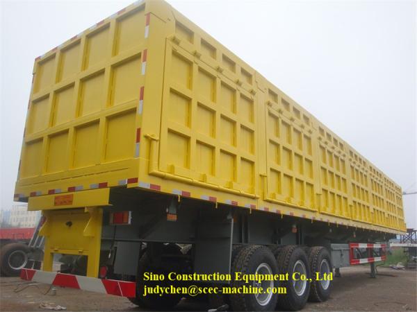 Lado hidráulico Tipper Dump Semi Trailer Square Tipper Tank 60000KGS do auto