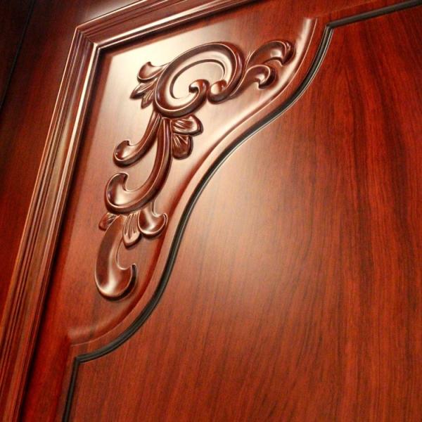 ODM Modern Entry Double Swing Wood Door HDF Interior Solid Wooden Doors
