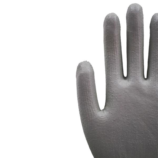 13 Gauge Grey PU Coated A6 Cut-Protection Double Steel Wire Reinforcement  Industrial Gloves