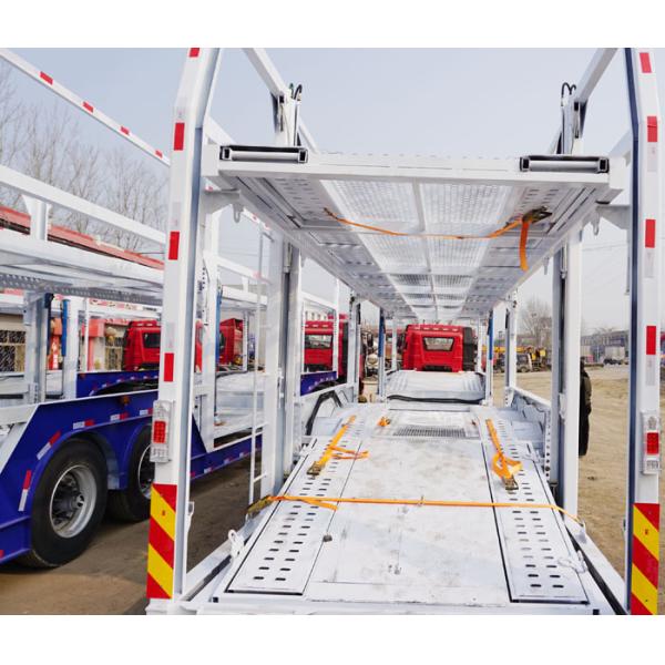 Steel Car Carrier Trailer , 2 / 3 Axle Vehicle Transport Semi Trailer