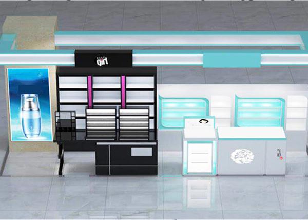 Various Shapes Cosmetic Retail Display , Cosmetic Shop Interior Design For Specialty Stores