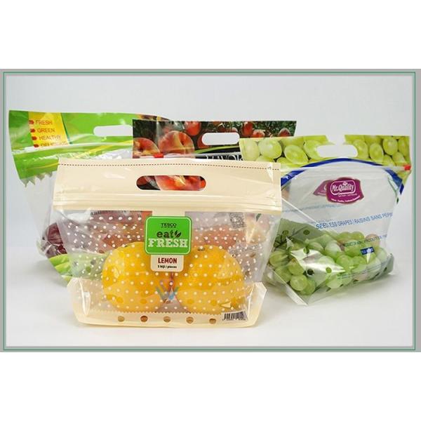 Anti Fog Fruit Protection OPP Packaging Bag With Slider Zipper Handle