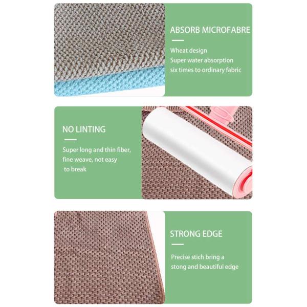 Machine Washable Microfiber Glass Towel Rags Dishcloth For Auto Cleaning