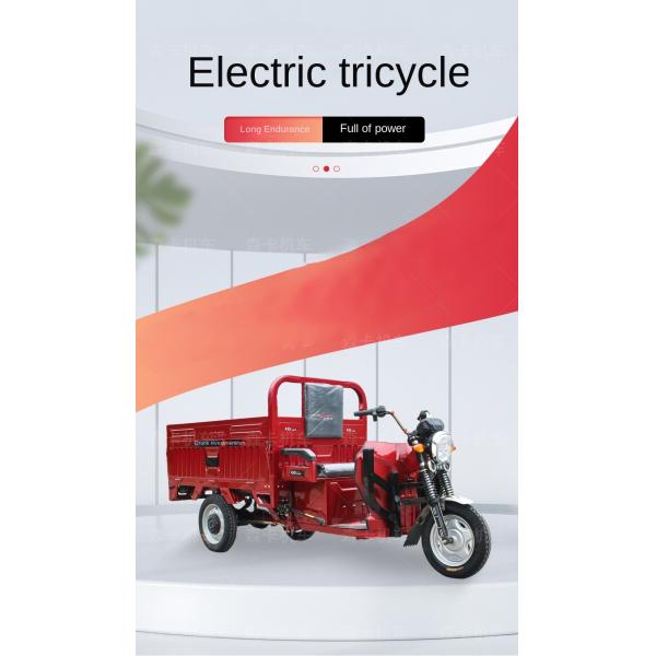 Solar Panel Electric Tricycle Adults with Max Speed 25-35km/h and 48v/60v-20A Battery