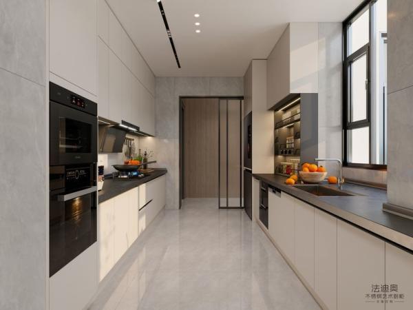 Armoire de cuisine moderne en acier inoxydable